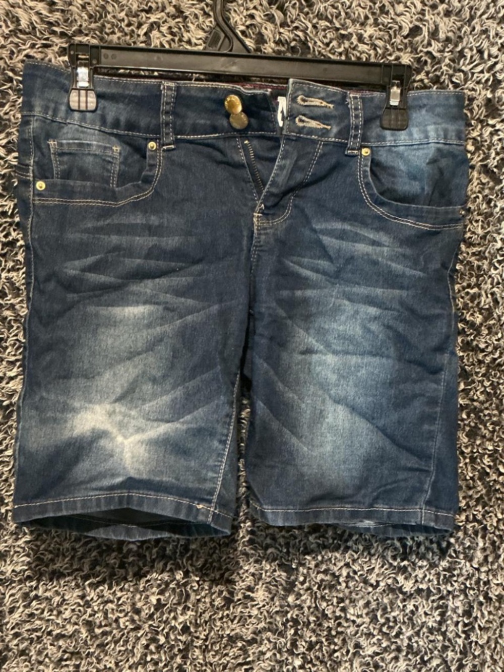 VIP Jeans Bermuda Denim Shorts Women's Size 5/6 Blue Stretch Mid Rise